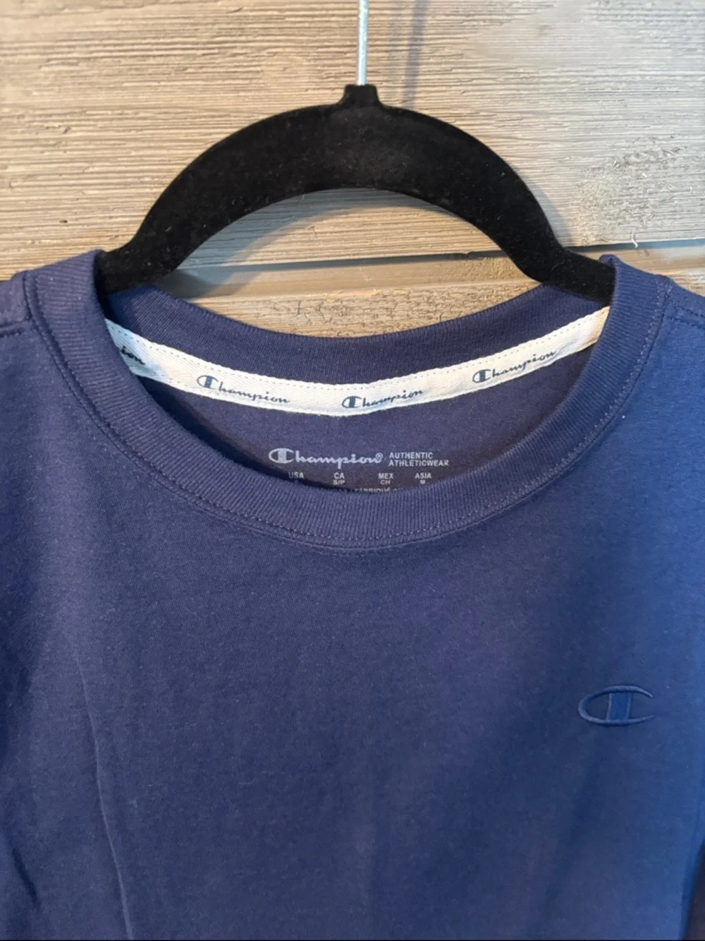 Champion Navy Blue Short-Sleeve Crewneck T-Shirt - Picture 3 of 4
